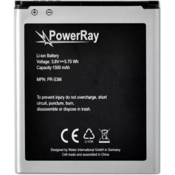 Batterie PowerRay PR-S3M pour Samsung Galaxy S3 Mini, 1500 mAh, vrac