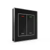 Bouton-poussoir en verre MDT II Light 2 voies RGBW noir BE-GTL20S.01S