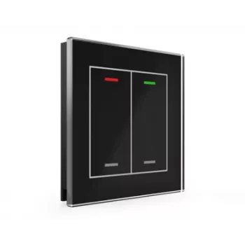 Bouton-poussoir en verre MDT II Light 2 voies RGBW noir BE-GTL20S.01S