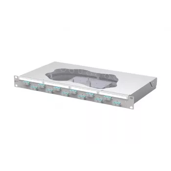 METZ CONNECT Splice Patch Panel 12xSC Duplex OM3, 1U, Light Grey 150455BA12-F