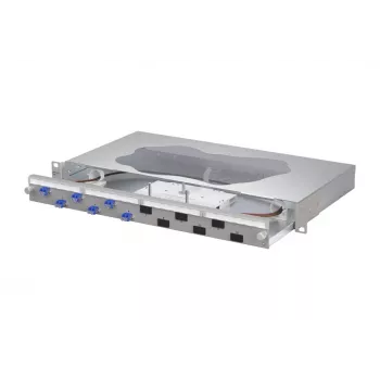 Panneau de brassage à épissure fibre optique METZ CONNECT 6xLC-D OS2 1U montage en rack 1504697406-F