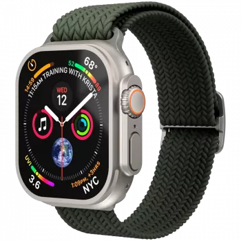 Boucle tissée VONMÄHLEN pour Apple Watch 40/41/42 mm, olive
