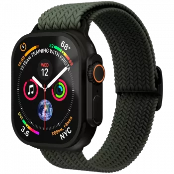 VONMÄHLEN Woven Loop pour Apple Watch 40/41/42 mm, Olive Black