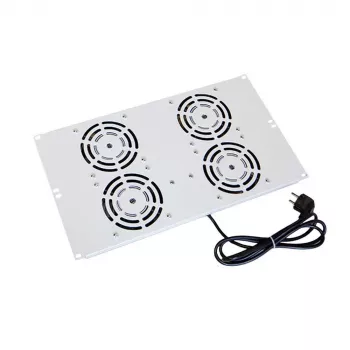 Unité de ventilation de toit IT-BUDGET pour armoires SRK - 4 ventilateurs actifs - 640 m³/h - thermostat - interrupteur - gris clair 90ITB19SRKXFAN4G