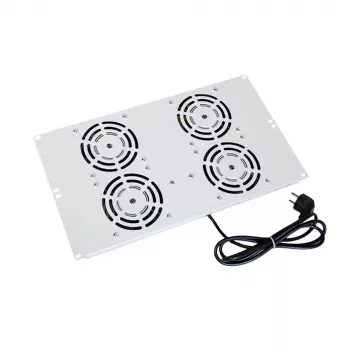 Unité de ventilation de toit IT-BUDGET pour armoires SRK - 4 ventilateurs actifs - 640 m³/h - thermostat - interrupteur - gris clair 90ITB19SRKXFAN4G