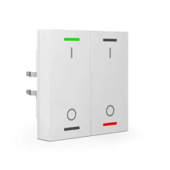 MDT BE-TAL55T2.B1 Capteur à bouton-poussoir KNX 2 voies avec rétroéclairage RGBW et capteur de température, blanc pur brillant