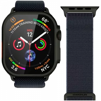 VONMÄHLEN Classic Nylon Loop 44, 45, 46, 49 mm taille unique, Navy Black