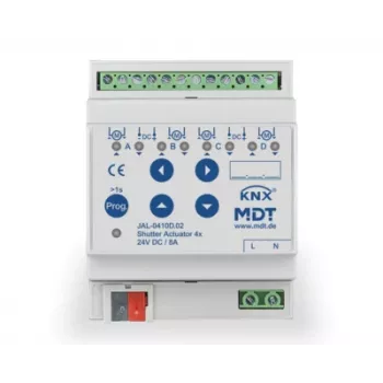 Actionneur de store MDT JAL-0410D.02 4 voies, 4TE, 24VDC, 8A