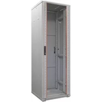 Baie réseau 19 pouces IT-BUDGET SRK - 38U - 600x800 mm - porte vitrée/acier - montée - gris clair 99ITB19SRK3868GGNM