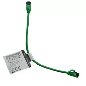 Câble de brassage slim IT-BUDGET Cat.8.1, S/FTP, 40 Gbit/s, 2000 MHz, vert, 0,15 m 90ITBSLIM81PK015GR