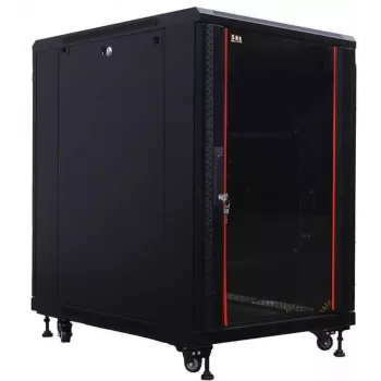 Baie réseau 19 pouces IT-BUDGET SRK - 18U - 600x1000 mm - porte verre/acier - préassemblée - noire (99ITB19SRK18610GSNM)