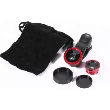 Kit d'objectifs pour smartphone 2 en 1 CYOO CY121416, fisheye 180° et macro avec clip universel