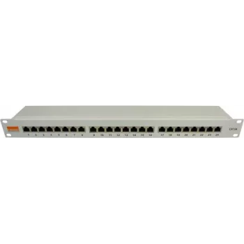 Panneau de brassage 19 inch Business Cat.6A blindé 24 ports 1U PoE+ IT-BUDGET avec volets anti-poussière, gris clair 90ITBPP6ASSG