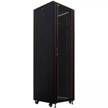 IT-BUDGET 19 inch Network Cabinet SRK - 38U - 600x600 mm - Glass/Solid Door - Flatpack - Black 90ITB19SRK3866GSN