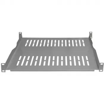 Étagère / plateau pour équipement rack 19 pouces IT-BUDGET - charge admissible 80 kg - profondeur 350 mm - montage à profondeur variable - gris clair (90ITB19FBX350G)