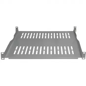 Étagère / plateau pour équipement rack 19 pouces IT-BUDGET - charge admissible 80 kg - profondeur 350 mm - montage à profondeur variable - gris clair (90ITB19FBX350G)