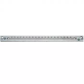 Barre de liaison équipotentielle IT-BUDGET - fer - longueur 380 mm - largeur 30 mm - 2 raccords à perçage intérieur et extérieur - 20 trous M5 (90ITB1403EGS)