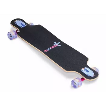 Planche à roulettes cruiser compacte MUUWMI AU 560 Longboard, roulements ABEC 7, roues lumineuses LED, érable canadien 7 plis