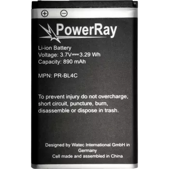 Batterie Li-ion PowerRay PR-BL4C 890 mAh pour Nokia 6300, vrac