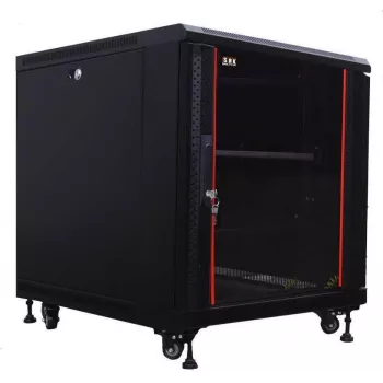 IT-BUDGET armoire serveur 19 pouces SRK - 12U - 600x1000 mm - porte verre/acier - prémontée - noire 99ITB19SRK12610GSNM