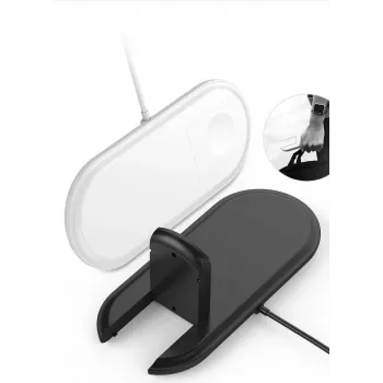Chargeur sans fil CYOO 2 en 1, norme Qi, noir