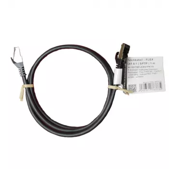 Câble patch Cat.8.1 S/FTP IT-BUDGET, 1 m, noir, 40 Gbit/s, 2000 MHz, LSZH, PoE+ 90ITBFLEX81PK1S