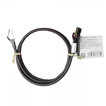 Câble patch Cat.8.1 S/FTP IT-BUDGET, 1 m, noir, 40 Gbit/s, 2000 MHz, LSZH, PoE+ 90ITBFLEX81PK1S