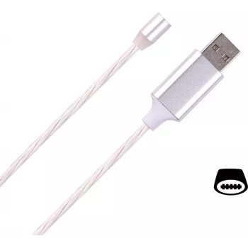 Câble magnétique USB Type-C CYOO Flow Light 1 m blanc LED charge et synchronisation de données CY121476