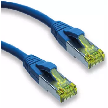 Câble patch Premium full cuivre IT-BUDGET - Super Flex TPE - Cat.6A avec câble brut Cat.7 - 600 MHz - sans halogène - PoE+ - 10 Gbit - bleu - 2 m 90ITBFLEX6A7PK2B