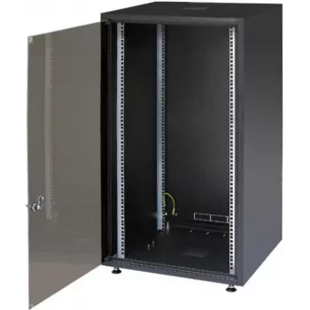 Armoire serveur 19 pouces SJB IT-BUDGET - 15U - 600x800 mm - porte vitrée - paroi arrière - noire (W-SJB6080-15S-161)