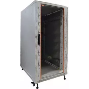 Baie réseau 19 pouces IT-BUDGET SRK - 22U - 600x600 mm - Porte vitrée/pleine en acier - Flatpack - gris clair 90ITB19SRK2266GGN