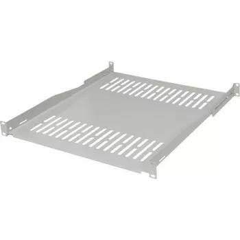 Étagère fixe/plateau pour équipements 19 pouces IT-BUDGET, charge 80 kg, profondeur 450 mm, montage à profondeur variable, gris clair 90ITB19FBX450G