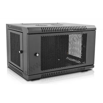 Armoire réseau 19 pouces IT-BUDGET SWA - 6U - 570x600 mm - façade et côtés perforés - panneaux latéraux amovibles - montage mural et au sol - ensemble d'accessoires - noir (90ITB19MSR666TS)
