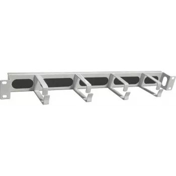Panneau de gestion des câbles 1U 19 pouces IT-BUDGET avec brosse et 4 clips métalliques décalés à l'arrière, gris clair 90ITBKDFPMBV1HEG