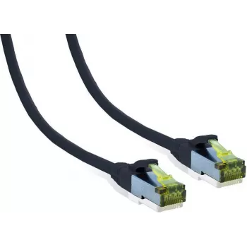 Câble patch premium IT-BUDGET Cat.6A cuivre massif avec câble brut Cat.7, S/FTP, 600 MHz, 10G, PoE+, LSZH, noir, 10 m 90ITB6A7PK10S