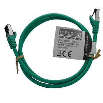 Câble patch IT-BUDGET Cat.8.1 S/FTP cuivre massif, 1 m, vert, 40Gbit/s, LSZH, PoE+ 90ITBFLEX81PK1GR