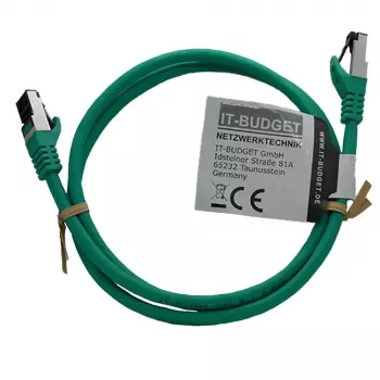 Câble patch IT-BUDGET Cat.8.1 S/FTP cuivre massif, 1 m, vert, 40Gbit/s, LSZH, PoE+ 90ITBFLEX81PK1GR