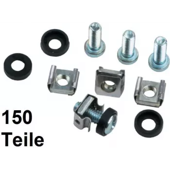 Kit de montage en rack IT-BUDGET avec écrous cage pour rails perforés - M6 - 50 ensembles complets - 150 pièces 90ITB50BSM6