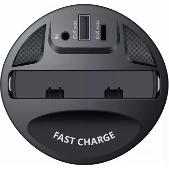 CYOO Cup Chargeur sans fil 15W Qi Station de charge voiture noire CY122326