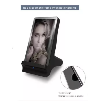 Cadre photo numérique 7 pouces CYOO CY120787 avec chargeur sans fil Qi - noir