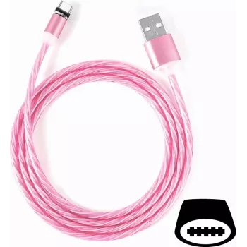 Câble USB-C Flow Light CYOO 1 m rose avec effet lumineux LED CY120984