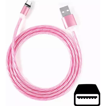 Câble de charge Micro USB Flow Light CYOO 1 m rose avec effet lumineux fluide CY121350