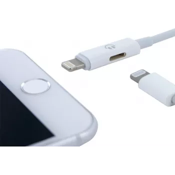 Câble adaptateur de charge et audio Lightning 2 en 1 CYOO - blanc