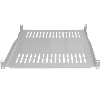 Étagère fixe pour rack 19 pouces / plateau pour appareils IT-BUDGET - charge admissible 80 kg, profondeur 550 mm, montage à profondeur variable, gris clair (90ITB19FBX550G)