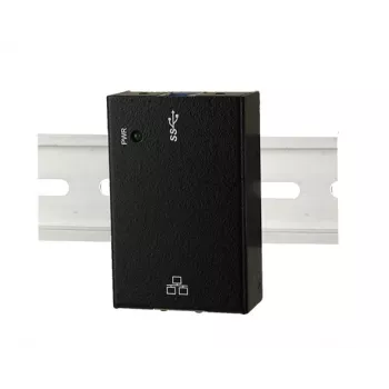 Adaptateur EXSYS EX-1321-WT USB 3.2 Gen1 vers Ethernet Gigabit avec kit pour rail DIN, boîtier métallique