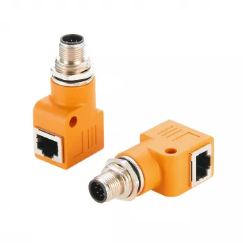 Adaptateur Ethernet industriel EXSYS EX-49502 M12 codé A 8 broches mâle vers RJ45 femelle 90°