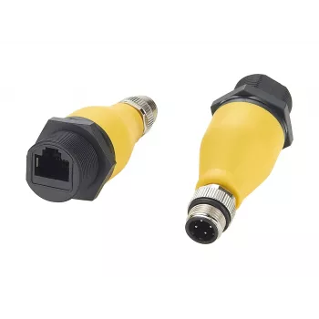 Adaptateur industriel EXSYS EX-49524 M12 codé D 4 broches mâle vers RJ45 femelle, IP67, Fast Ethernet