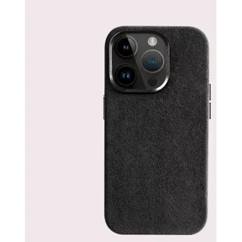 Coque Alcantara Cyoo pour iPhone 15 Pro Max noire (CY123275)