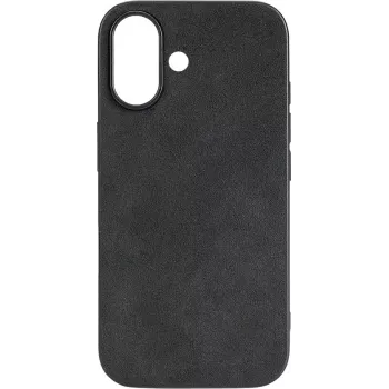 CYOO Alcantara coque pour Apple iPhone 16 Plus, noire CY123616