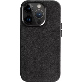 CYOO Alcantara coque pour Apple iPhone 16 Pro Max, noire CY123618